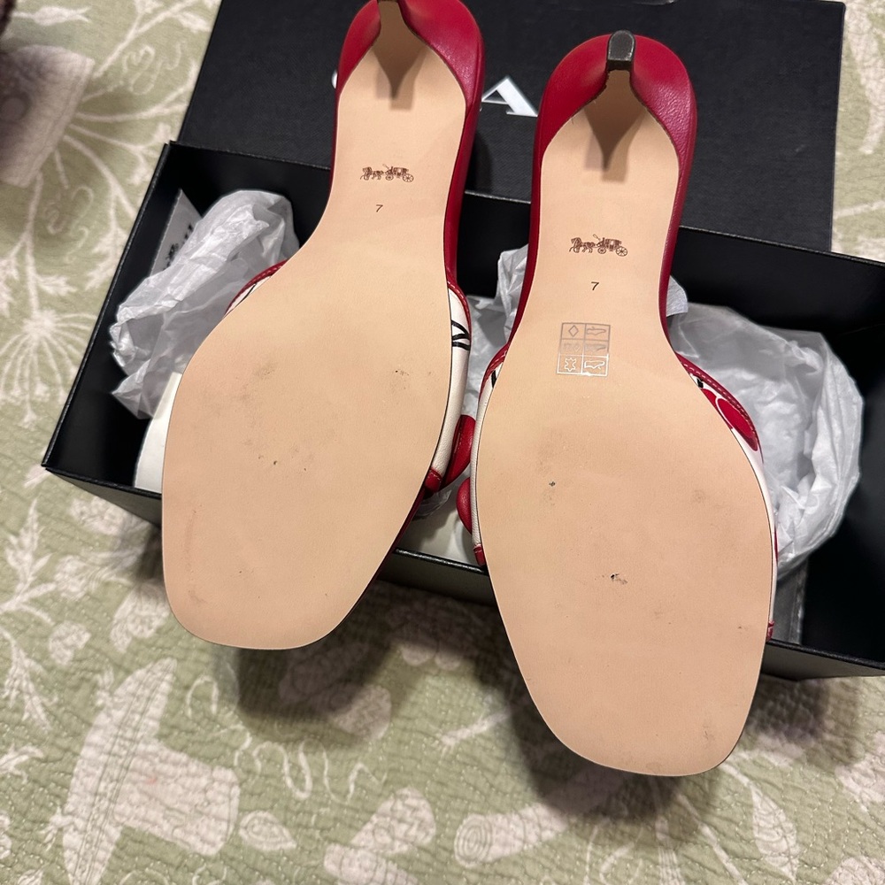 Coach Women's Cherry Print Sandals - Picture 6 of 6